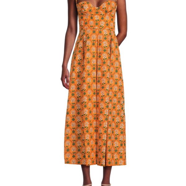 Mambo Herbal Floral Midi Dress
